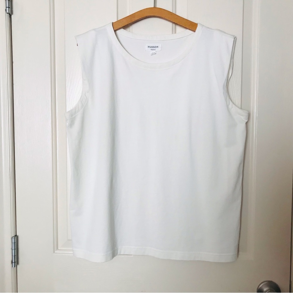 Hudson North White Sleeveless Women's Top Organic Cotton Size XL